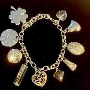 Fun Silver Big Charms Statement Charm Bracelet New